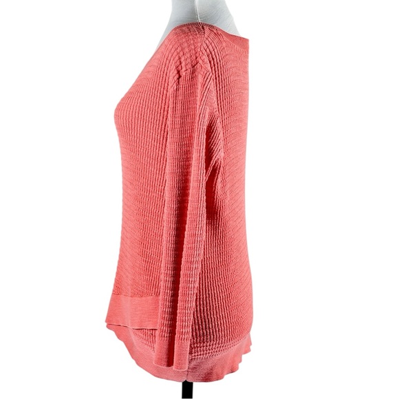 LOFT Coral Long Sleeve Asymmetrical Hem Sweater Size M - Picture 8 of 17